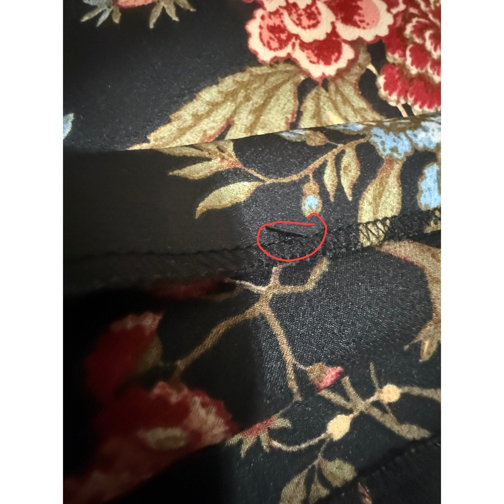 H&M Floral Bird Print Wide Leg Jumpsuit Black Flutter Sleeve V-Neck Size 8 - Picture 10 of 16